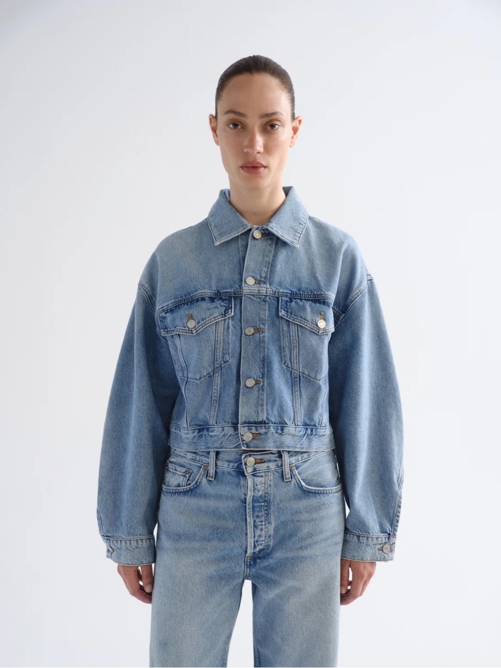 Free People Agolde Palmer Denim Jacket in Space Wash